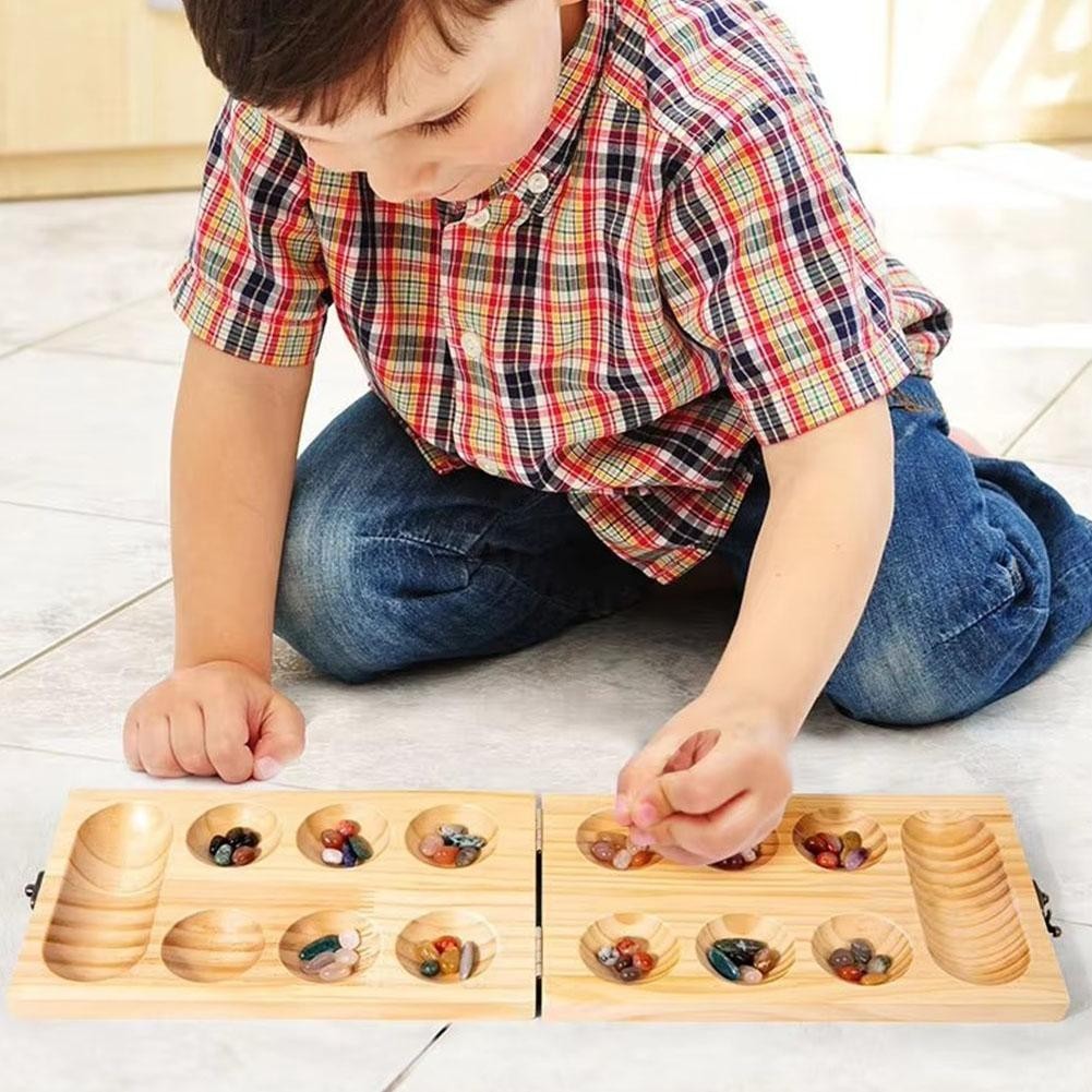 Africa Mancala Board Game Logical Thinking Training Board พับ H2f9