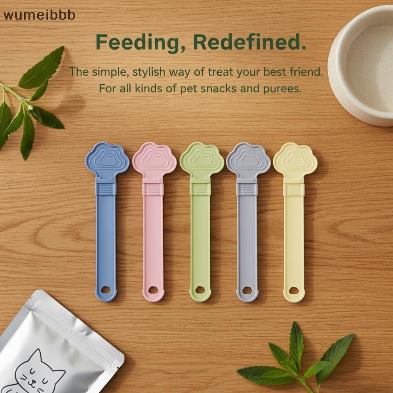 Wumeibbb Cat Food Strip Feeder ช้อนยาว Multicolor Squeezer อุปกรณ์ให้อาหารสัตว์เลี้ยงไม่มี Mess Esse