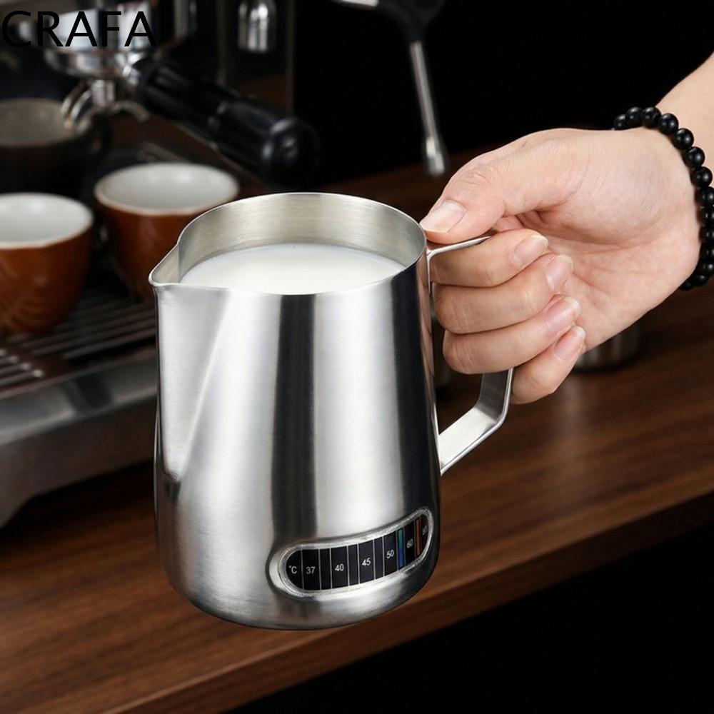 CRAFA กาแฟนม Frothing Pitcher, อุณหภูมิ Sensing 304 สแตนเลส Latte Art ถ้วย, Latte Art เครื่องมือที่ถ