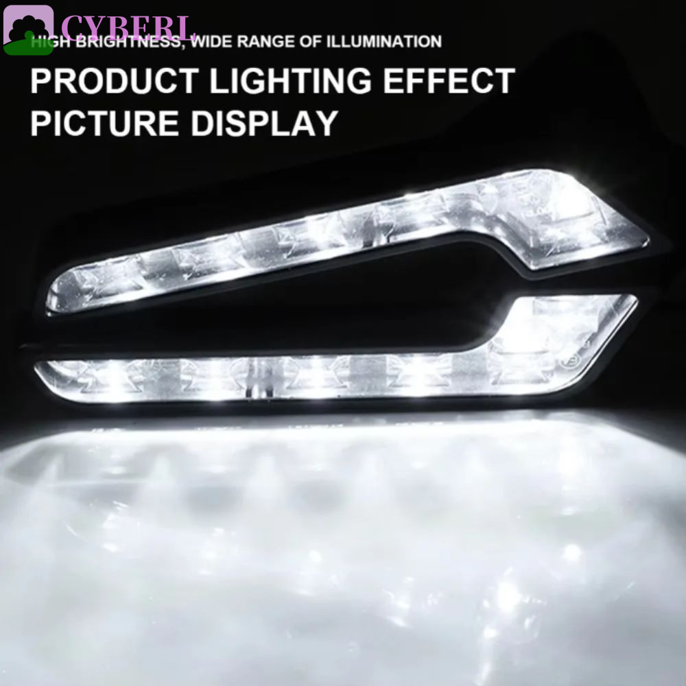 ไฟเดย์ไลท์ CYBERLINX, โคมไฟขับรถรูปตัว L กันน้ํา 12V, ไฟสว่างสว่างเป็นพิเศษ 6 LED ไฟตัดหมอกสากลวิ่งกลางวัน