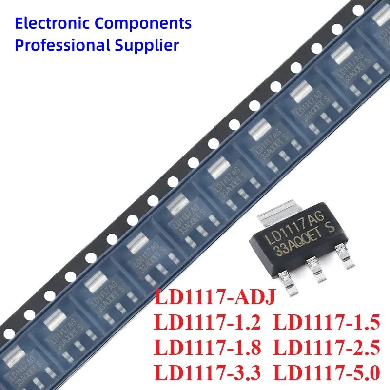 5pcs LD1117 LD1117AG 1.2 V/1.5 V/1.8 V/2.5 V/3.3 V/5.0 V 1A LD1117-1.2 LD1117-1.8 LD1117-3.3 LD1117-
