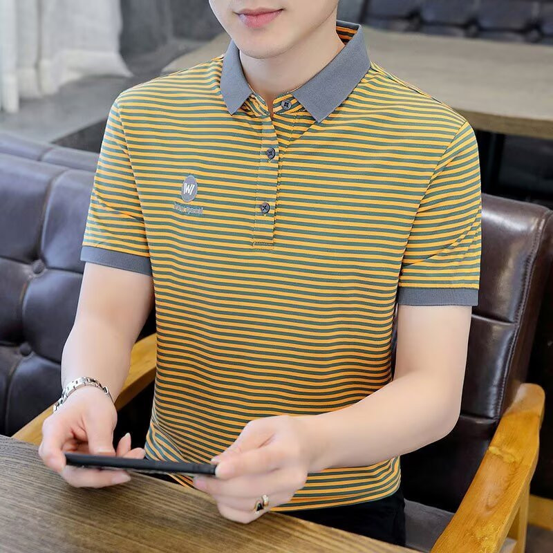 Trail Echo เสื้อโปโลผู้ชาย ผ้าฝ้ายแฟชั่น คอหลวม สบายสำหรับฤดูร้อน