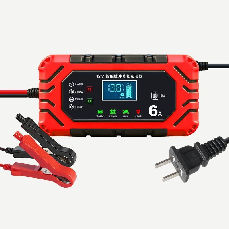 12V รถจักรยานยนต์แบตเตอรี่รถยนต์เครื่องชาร์จรถยนต์ 12V20AH50AH60AH แบตเตอรี่อัจฉริยะซ่อมเปิดใช้งาน t