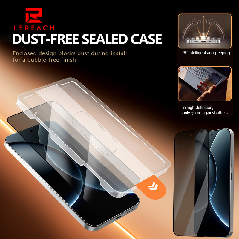 Lereach ฟิล์มกันรอยหน้าจอ Anti-Spy สําหรับ Xiaomi 17T 15T Pro – 28° กระจกนิรภัยความเป็นส่วนตัวไม่มีฟอง HD Clarity