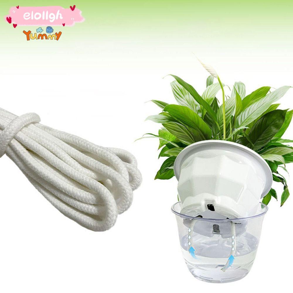 ELOGH เชือกฝ้ายดูดซับระบบล้างทําความสะอาดได้ใช้งานง่าย Hydroponic Self Wick, Creative 4/5/6/8 มม.Self-Watering Garden อุปกรณ์รดน้ํา Wick สายไฟสําหรับพืช