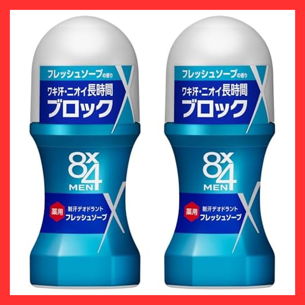 Eight for Men 8x4 Men Roll-on Fresh Soap 60ml x 2 Piece Set Deodorant for Men Men's  Direct from Jap