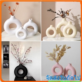 แจกันพลาสติกรูปโดนัทสร้างสรรค์สไตล์นอร์ดิกสําหรับตกแต่งห้องน…