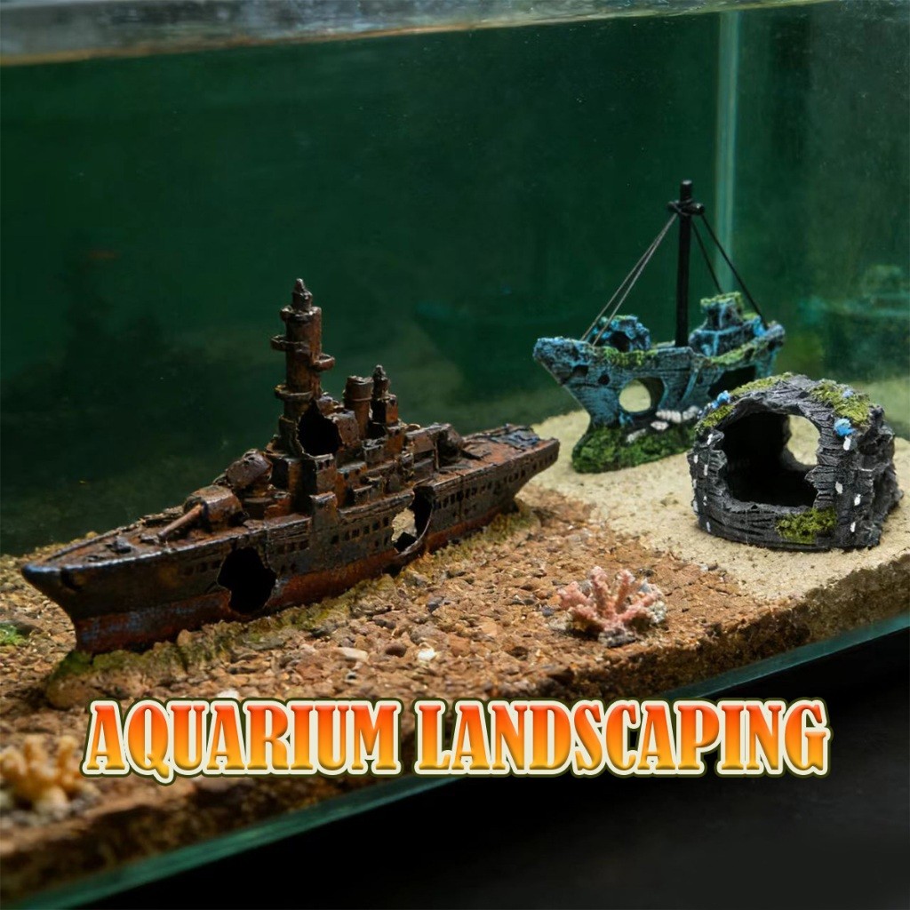 ร้านคนไทย！ ตกแต่งตู้ปลา PirateShip PirateShip วัสดุเรซิ่น มี3รูปแบบ เครื่องประดับตู้ปลา อุปกรณ์เสริม ราคา ถูกที่สุด ดีลบีเคเค แกลเลอรีภาพที่ 6