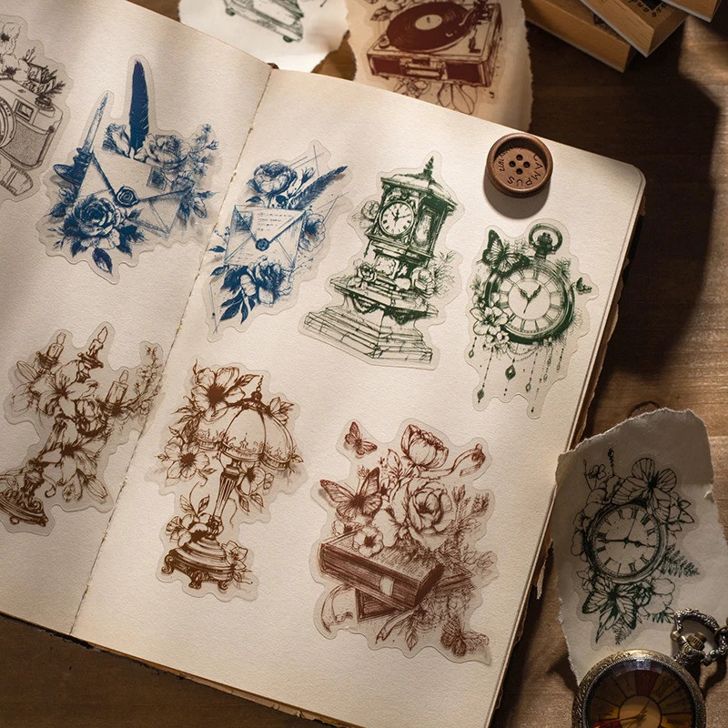 Journal GO 20pcs Vintage Colliction สติกเกอร์สําหรับ Collage Junk Journal Scrapbooking ตกแต่งการ์ดหั