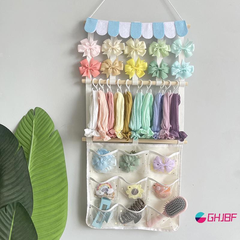 GHJBF] Hair Bows Holder Organizer สําหรับสาว,คลิปผมแขวนเดิม Hooks, Wall Decor สําหรับ Nursery Room ศ