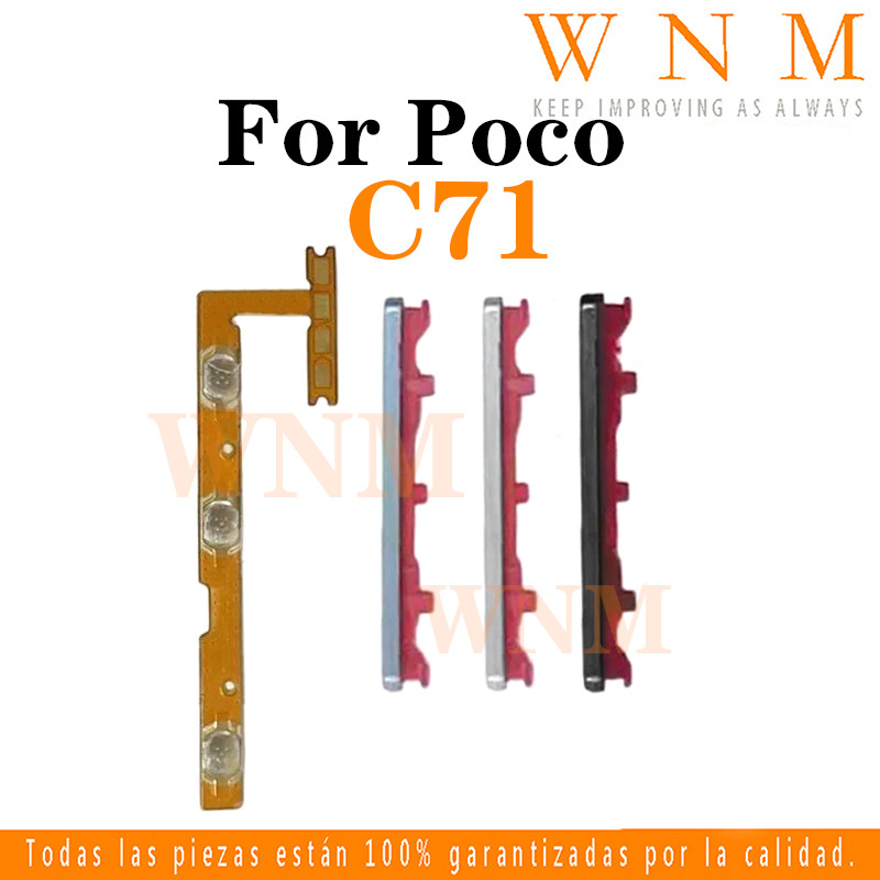 สําหรับ Poco C71 ปุ่มเปิดปิดปุ่มสวิทช์ด้านข้าง Key Volume Up Down Flex Cable โทรศัพท์มือถือ Part