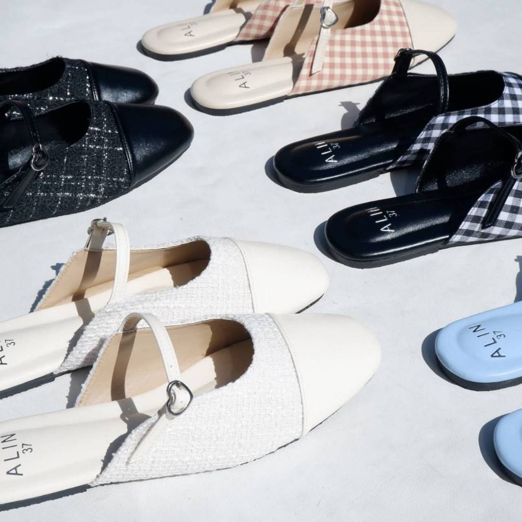 **มีส่งด่วน**25twentyfives - รุ่น ซีริส รองเท้า Mule สายคาดหัวใจ | Series Cute Mood