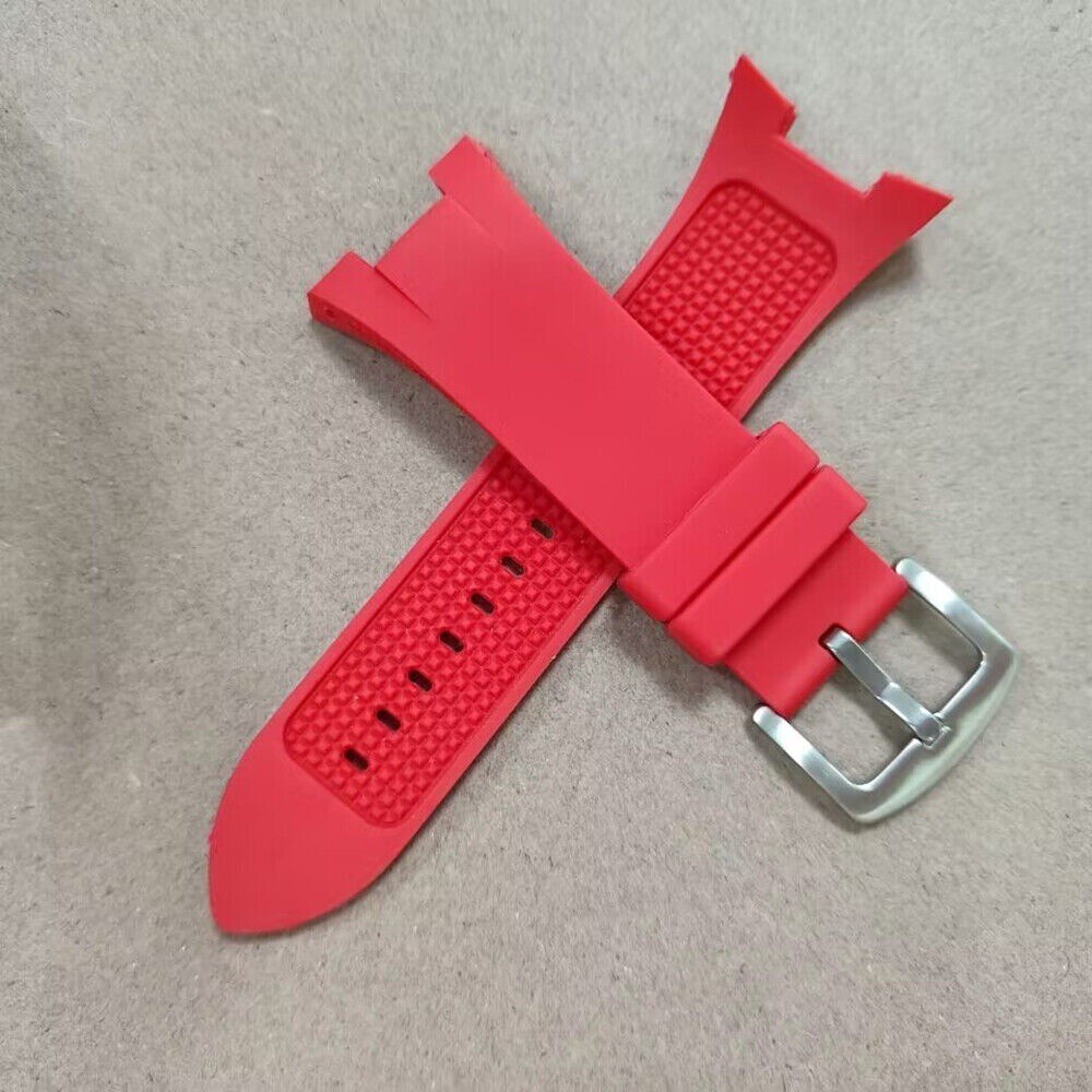 ARMANI EXCHANGE สําหรับ 31 มม.Armani Exchange AX1186 AX1040 AX1281 ยางสีแดง WatchBand สายรัดหัวเข็มข