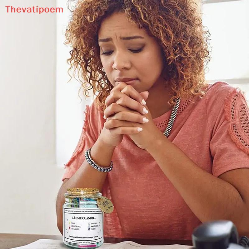 [Thevatipoem] Bible Verse Jar สเปนคัมภีร์สวดมนต์หวังพระคัมภีร์ Verse Jar ตกแต่งบวกคิดอารมณ์สนับสนุนส