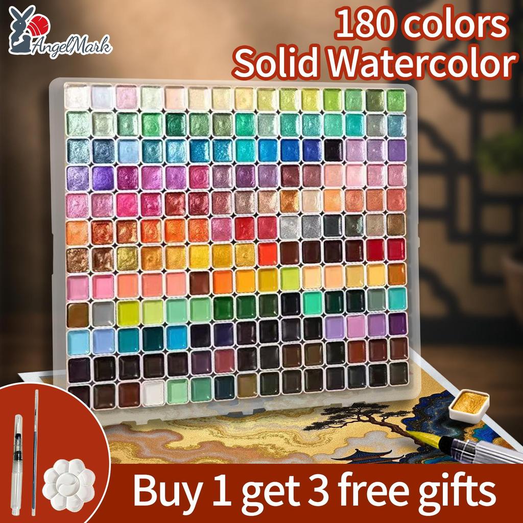 Angel Mark 180 สี Solid Pigment Pearlescent ชุดสําหรับภาพวาดศิลปะวาด