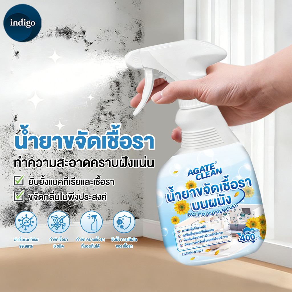 【AGATE CLEAN】น้ำยากำจัดเชื้อราผนัง 400ml น้ำยาฆ่าเชื้อรา สเปรย์กำจัดเชื้อรา อัตราการฆ่าเชื้อสูงถึง 99%