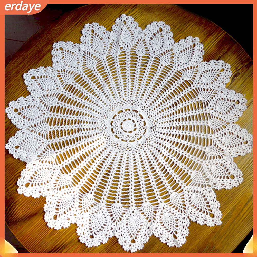 Spp_แผ่นผ้าฝ้ายถักโครเชต์ ทรงกลม ขนาด 80 ซม. สําหรับตกแต่งห้องครัว ห้องอาหาร ร้านอาหาร - รูปที่ 2