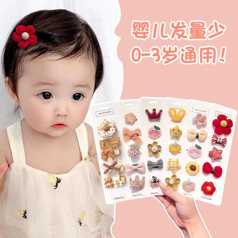 กิ๊บรูปหมียอดโปรดดอกไม้ สีสันสดใส เครื่องประดับผมสำหรับทารกอายุ 0-3 ปี - รูปที่ 4