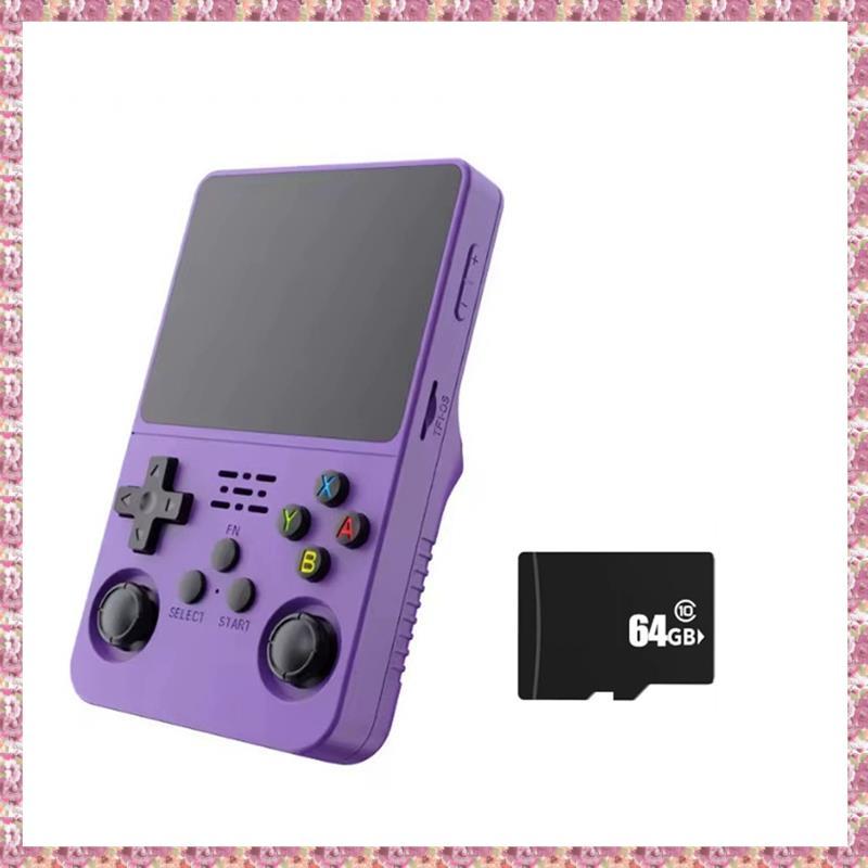 [VR] R36S คอนโซลเกมมือถือ 3.5 นิ้วหน้าจอ IPS 64GB คอนโซลวิดีโอเกม Dual 3D จอยสติ๊ก 3200 mAh แบตเตอรี