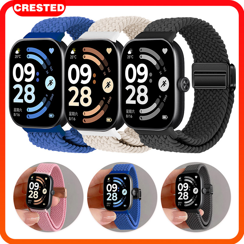 แถบสายนาฬิกาแบบถักปรับได้แม่เหล็กสวมใส่สบายสำหรับไนลอน for Xiaomi Redmi Watch 6 5 4 สำหรับ for Mi Band 10 9 8 Pro