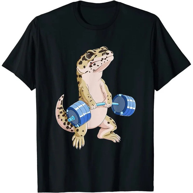 Gecko新款 DeadliftReptileT-Shirt2026 Leopard FunnyWeightCOD ยก