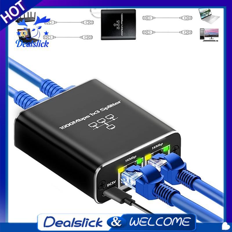 Gigabit Network Splitter 1000Mbps LAN Splitter ความเร็วสูง 1 ถึง 3, 1000Mbps LAN Splitter RJ45 Split