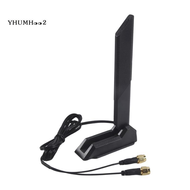 [yhumh002]เสาอากาศ WiFi 6E 1 ชิ้น 2T2R 2.4G/5G/6G พลาสติกสีดําสําหรับ B660 H670 M13H Z690 เมนบอร์ด