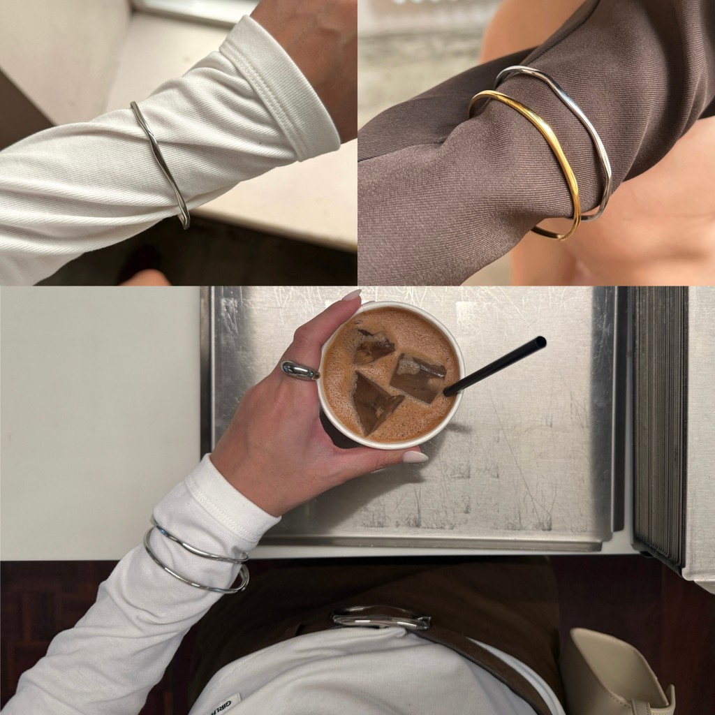 gemin. | #gmncuffwavy03 กำไล(วงบาง) bracelet/bangle ปรับขนาดได้