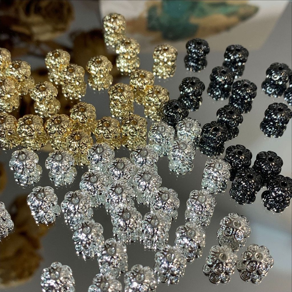 ลูกปัดแบบ Spacer 14K สไตล์ 5 กลีบ ลายสองด้าน