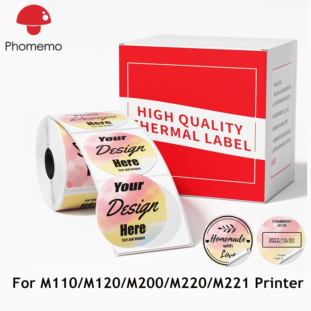 รอบสีสันGradientความร้อนสติกเกอร์สําหรับPhomemo M110 M220 M200 M120 M221 241BT D520BTเครื่องพิมพ์,50