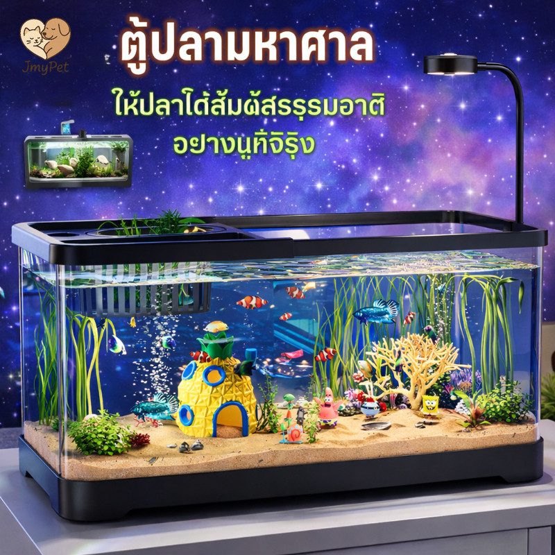 COD ตู้ปลาในฝัน ตู้ปลา ตู้ปลาใหญ่ พลาสติกใส เลี้ยงปลากัด สามารถจับคู่กับไฟ LED ป้องกันการกระโดด