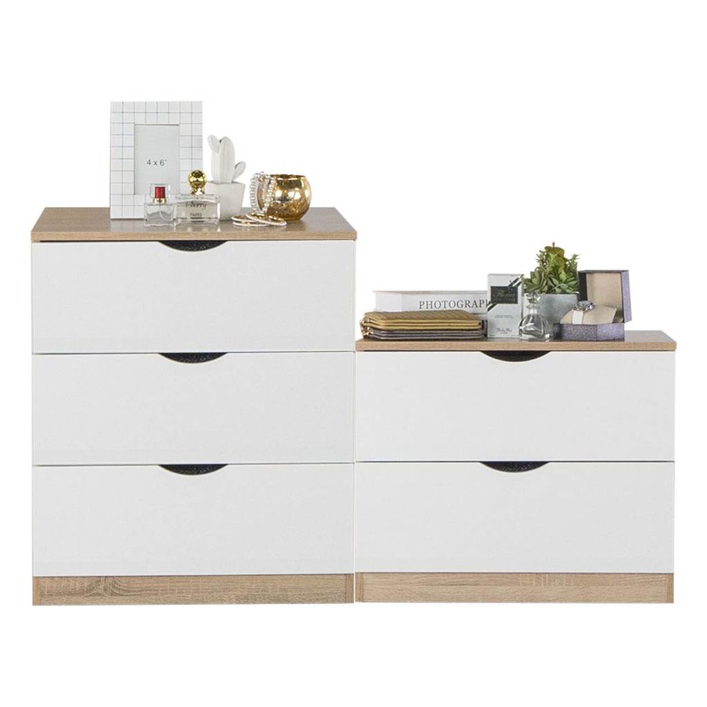 Koncept Furniture  ชุดตู้ลิ้นชักเก็บของ Pody 120 ซม. สีไม้อ่อน