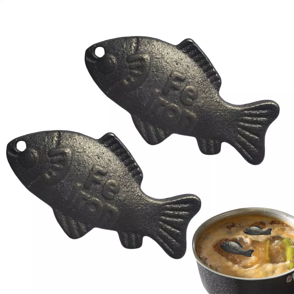 Lucky Fish Iron Iron ปลาเครื่องมือทําอาหารที่มีประสิทธิภาพ 2 ชิ้นอุปกรณ์ครัวแบบใช้ซ้ําได้ shin1th