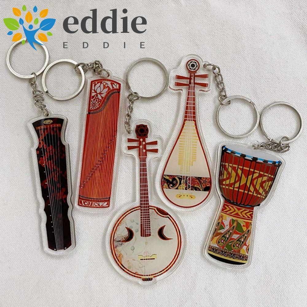 EDIE กีตาร์พวงกุญแจอะคริลิค, Ukulele VIOLIN กีตาร์จี้, Gibson Key แหวน Cello Trung Nguye กีตาร์ไฟฟ้า