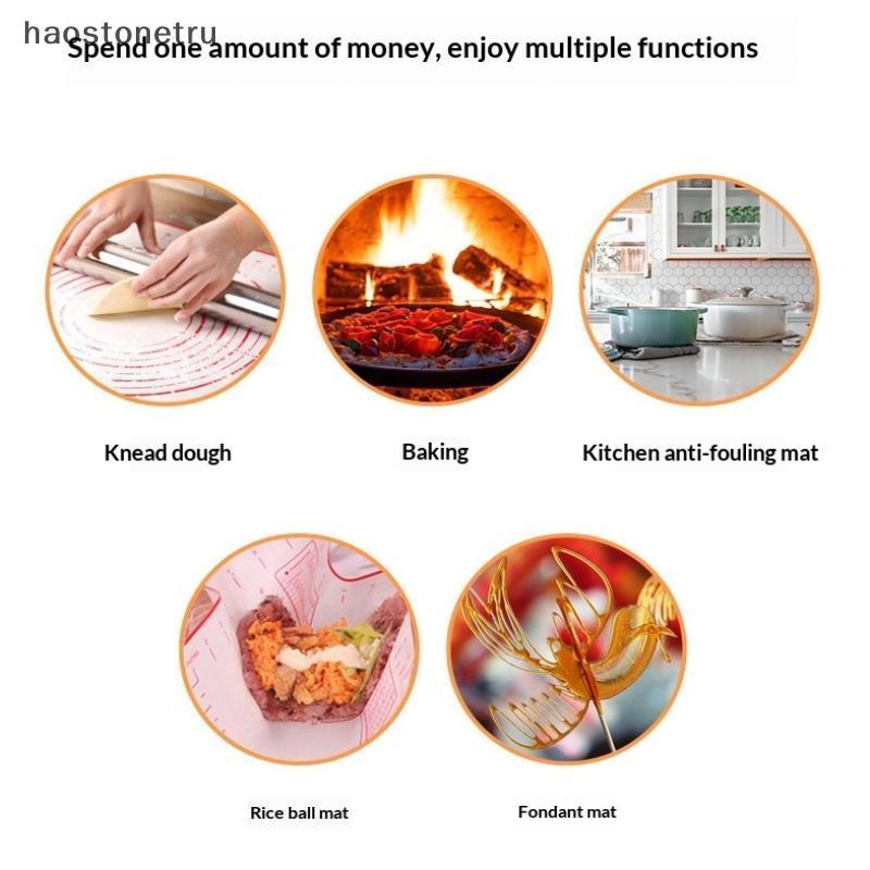 OST ซิลิโคนเบเกอรี่ Mat Pastry Rolling นวด Pad ครัวเครปพิซซ่าแป้ง Non-Sti Pan Pastry Mat N