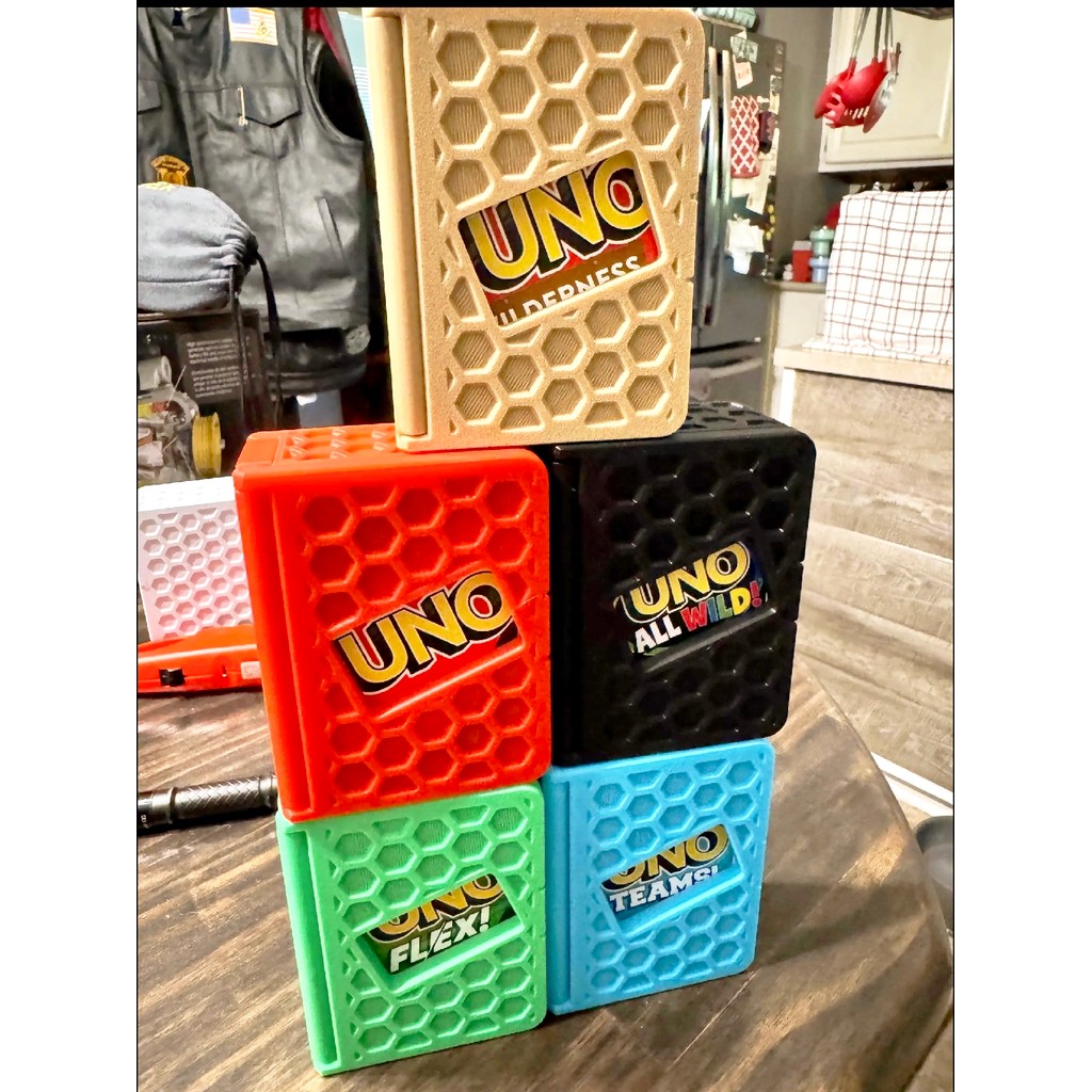 ผู้ถือบัตร flex flip teams all wild uno กล่องเก็บของหกเหลี่ยม motif