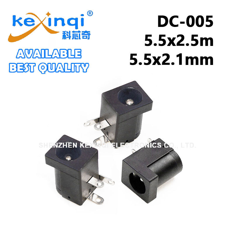 (5-20 ชิ้น) 5.5x2.5 มม. 5.5x2.1 มม.DC-005 DC Power Jack Socket DC Connectors Supply Barrel-Type มุมขวา PCB Mount Termina