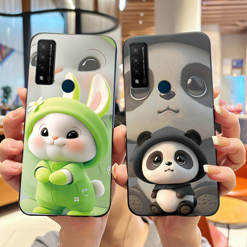 ปลอกสีดํานุ่มสําหรับ TCL 20 R 5G/ Bremen 5G/20 AX 5G แฟชั่นการ์ตูนออกแบบใหม่ Love Moon รูปแบบฝาครอบกันกระแทก