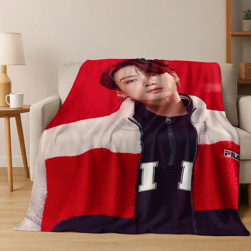D Kpop Jeon Jung Kook Jk Jimin Star Flannel ผ้าห่มนุ่มอุ่นผ้าห่มสําหรับห้องนอนห้องนั่งเล่น Travel Ca