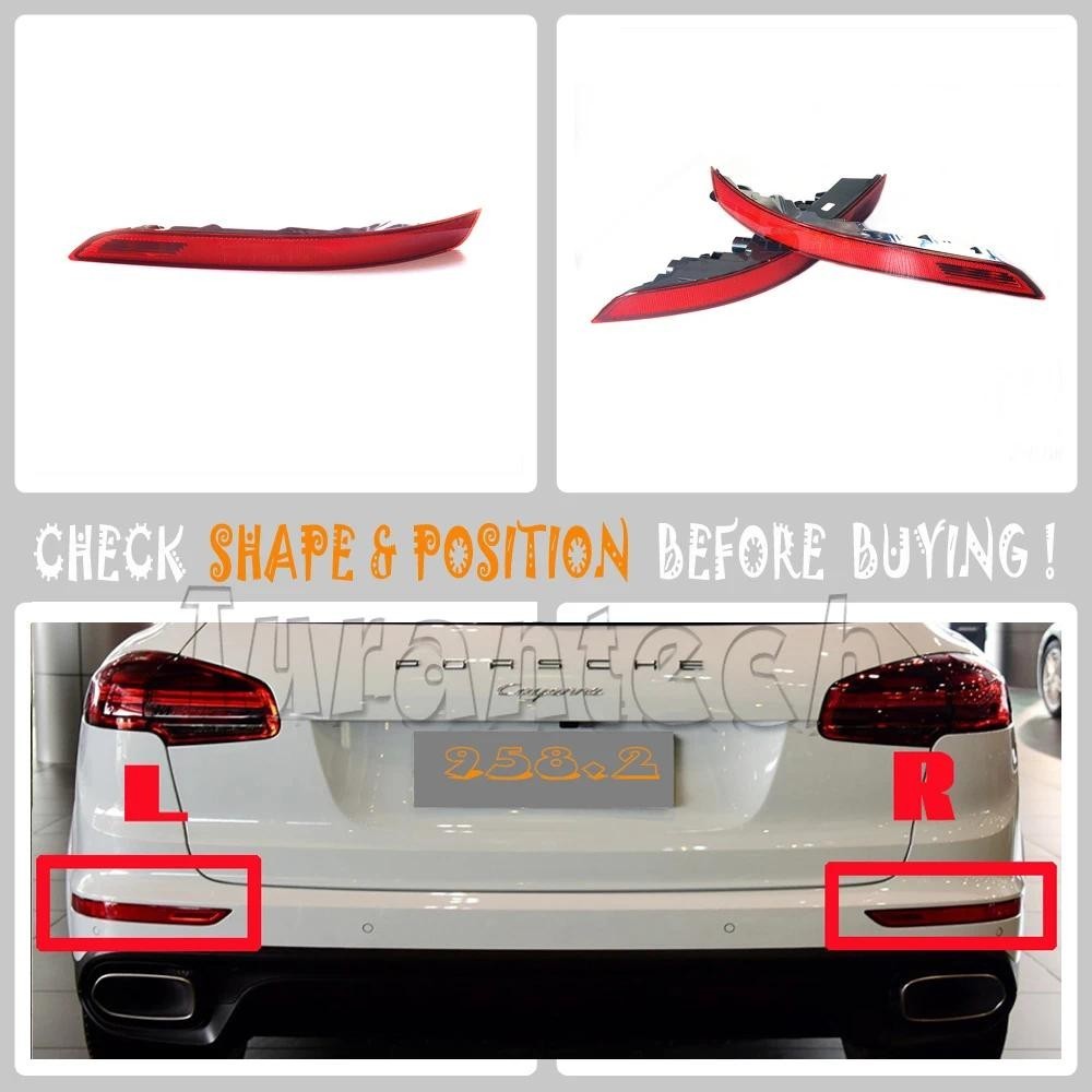 สําหรับ 15-18 Cayenne 92A 958.2 Basic Turbo GTS S Sport Side ด้านหลังกันชน Fog Reflectors ซ้ายขวาคู่