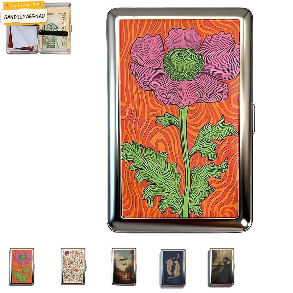 ARRIVEOK Vintage Card ,สไตล์วินเทจอเนกประสงค์ออกแบบโลหะ,Elegant Easy SnapโลหะวัสดุMulti-function Cash ID Card Holder