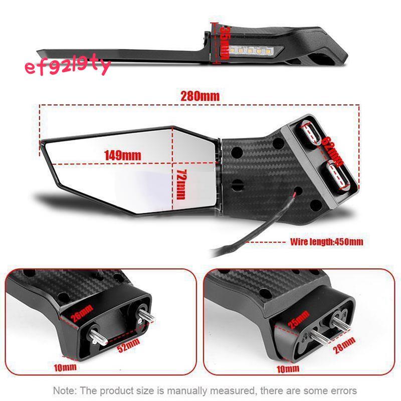 กระจกมองข้างรถจักรยานยนต์ 1 คู่สําหรับ ZX6R ZX10R ZX12R