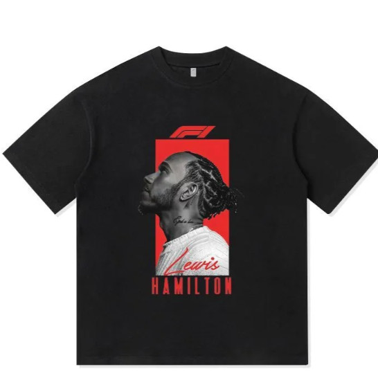 F1 racing T-shirt, Lewis pattern, racing-style cotton T-shirt