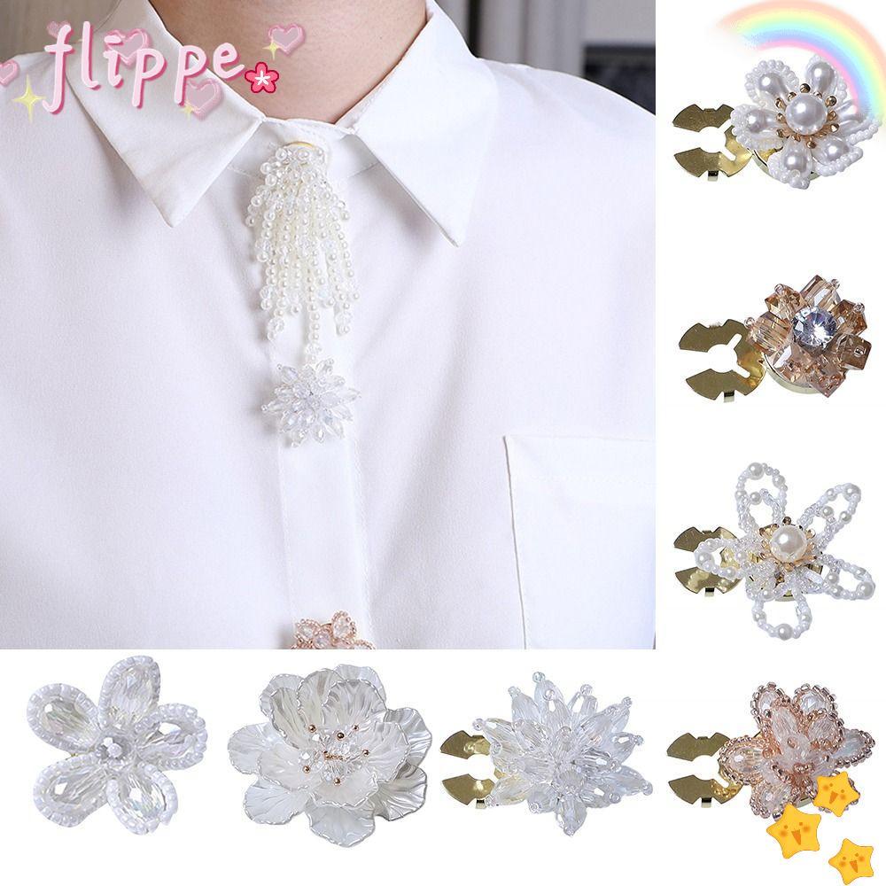FLIPPE Pearl Button Cover, On Shirt Alloy Flower Cufflinksble Decor, Elegant DIY Accessories Cufflinks Button Cover for Men Women
