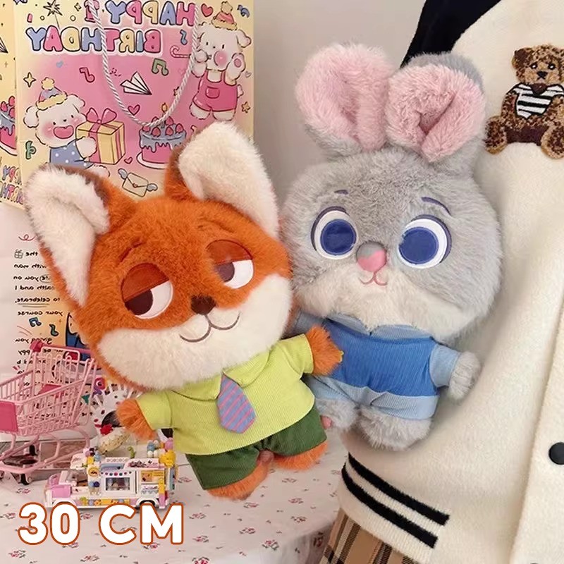 ตุ๊กตาขนนุ่ม กระต่ายและสุนัขจิ้งจอก Plush นุ่ม คอลเลกชันตัวละครคลาสสิก ตกแต่งห้องพร้อมกับการนอนหลับ