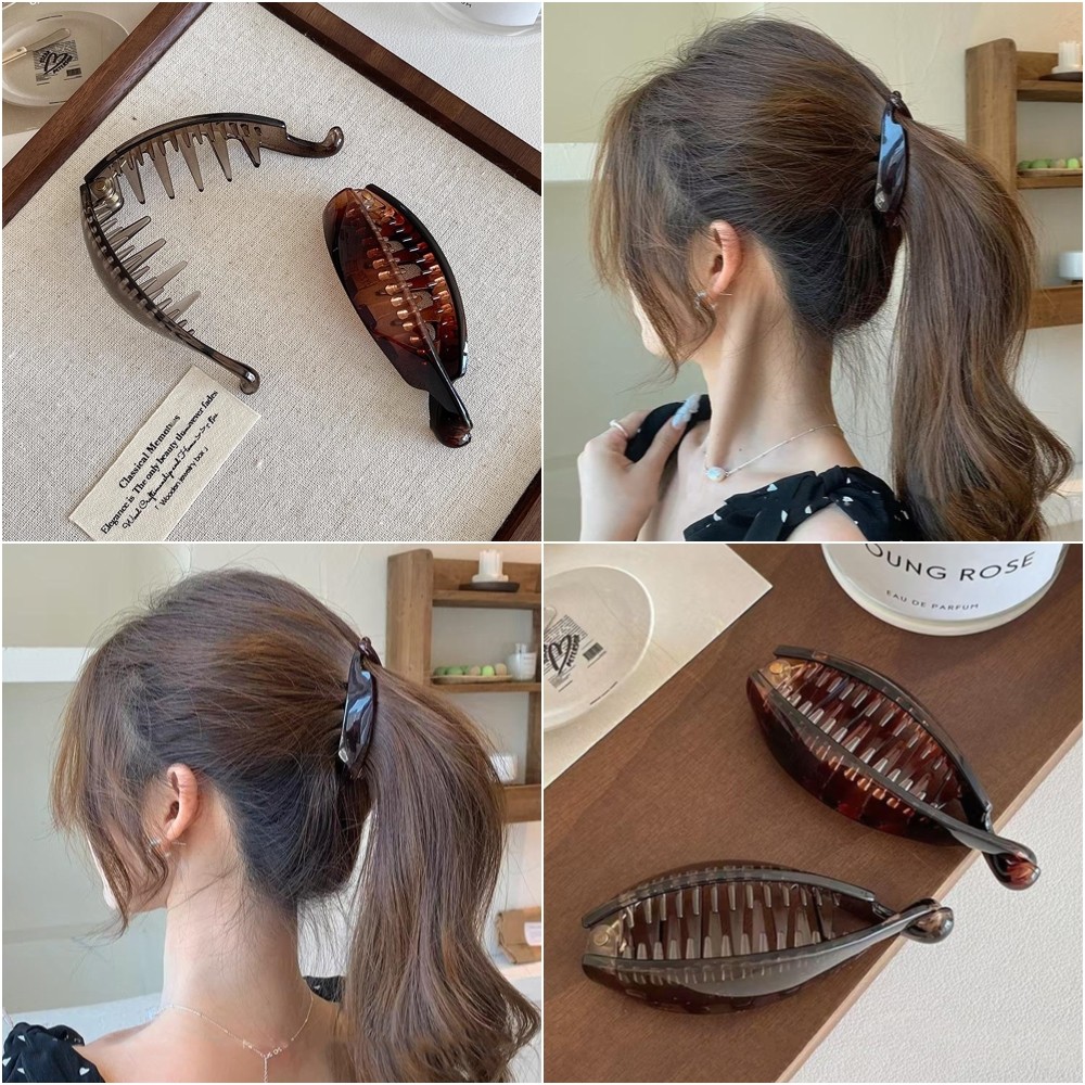 กิ๊บทาบผมทรงเกาหลี ทำจากอะคริลิคคุณภาพสูง สไตล์เรียบง่ายสำหรับผมหางม้าสูง