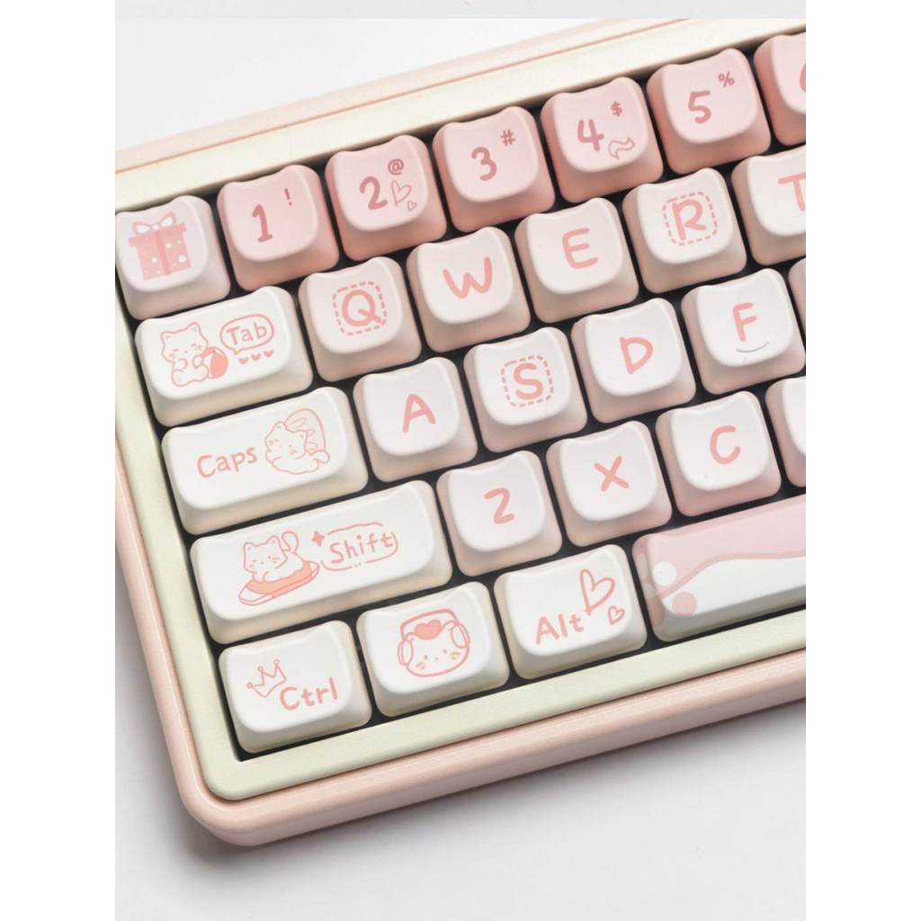 คีย์แคปไทย คีย์แคป Cat Keycap Party Cat Shape MAO ความสูงน่ารักสีชมพู Keycap PBT เหมาะสําหรับ wootin