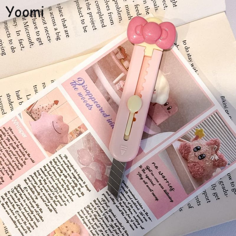 ใหม่น่ารักการ์ตูน Kitty Art มีด Ins มินิแบบพกพาแกะกล่อง Express Notebook เครื่องตัดกระดาษ