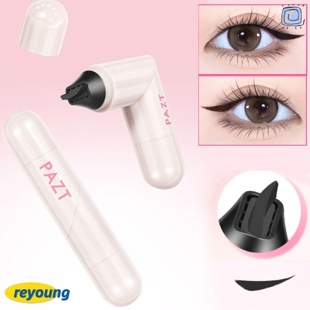 REYOUNG Eye Liner Stamp, Quick Dry Long Lasting Eyeliner Stamp, ใช้งานง่ายสีดําสีแบบพกพา Eyeliner St