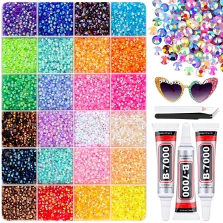 WILLUCK เรซิ่น Rhinestone ชุด, หลากสี DIY ตกแต่ง Jelly Rhinestones, เพชรศิลปะประกายหัตถกรรมอุปกรณ์ Bedazzling Rhinestones สําหรับอุปกรณ์แต่งหน้า